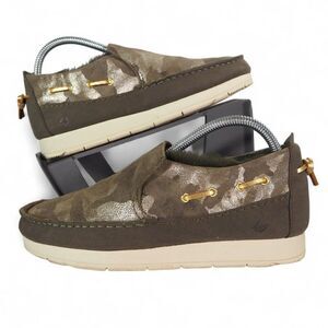Sperry Top-Sider Moc-Slider Slip-on Casual Shoes Olive Camo STS86941 Women's 8M